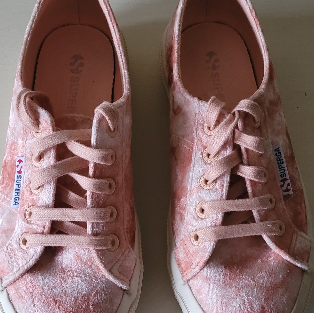 Superga crushed velvet sneakers
